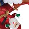 84Inch Animated Waving Santa with Rocking Reindeer on Cloud Inflatable Christmas Yard Decor